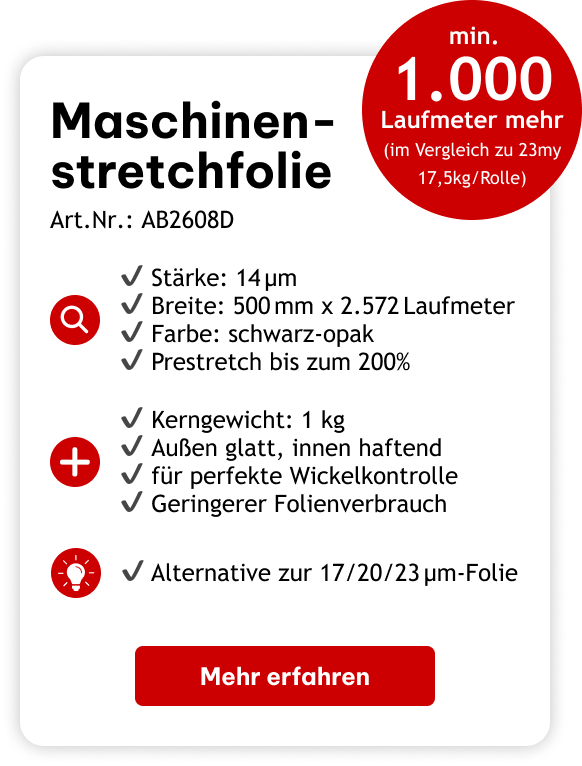 Automatenstretchfolie 14 my, 500 mm x 2572 lfm, schwarz